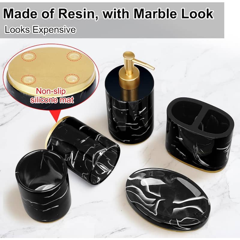 Bathroom 5-piece set for countertops, bathrooms, apartments, decorative items, imitation resin kit