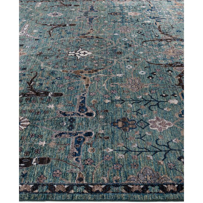 Serapi One-of-a-Kind Hand-Knotted Area Rug - Green - 9' 1" x 12' 0"
