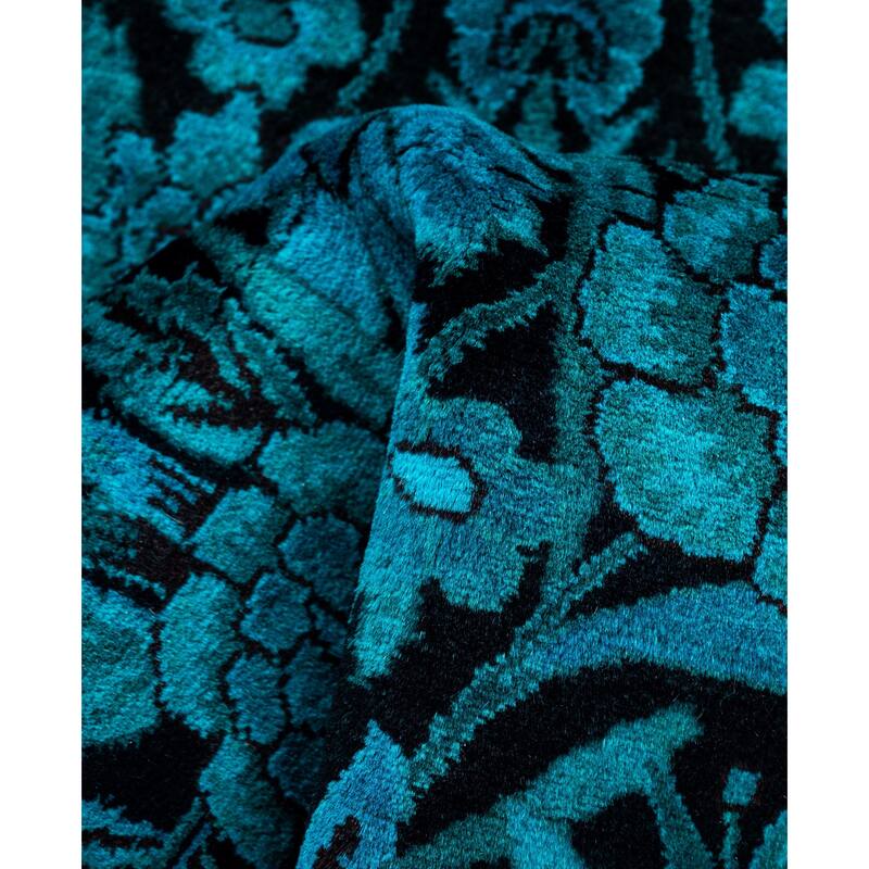 Overdyed One-of-a-Kind Hand-Knotted Area Rug - Black - 2' 7" x 10' 8"