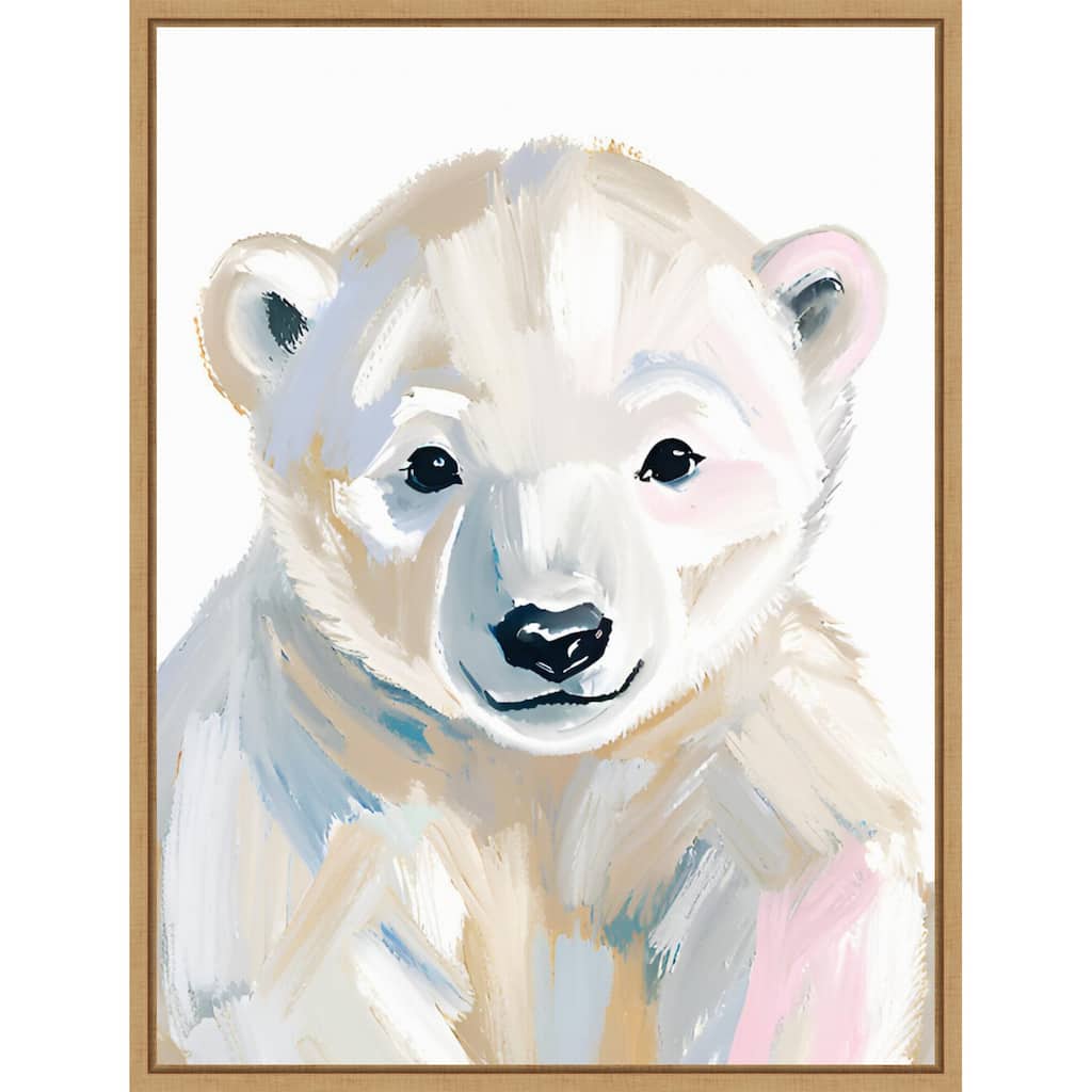 Polar Bear Cub by Ohkimiko Framed Canvas Wall Art