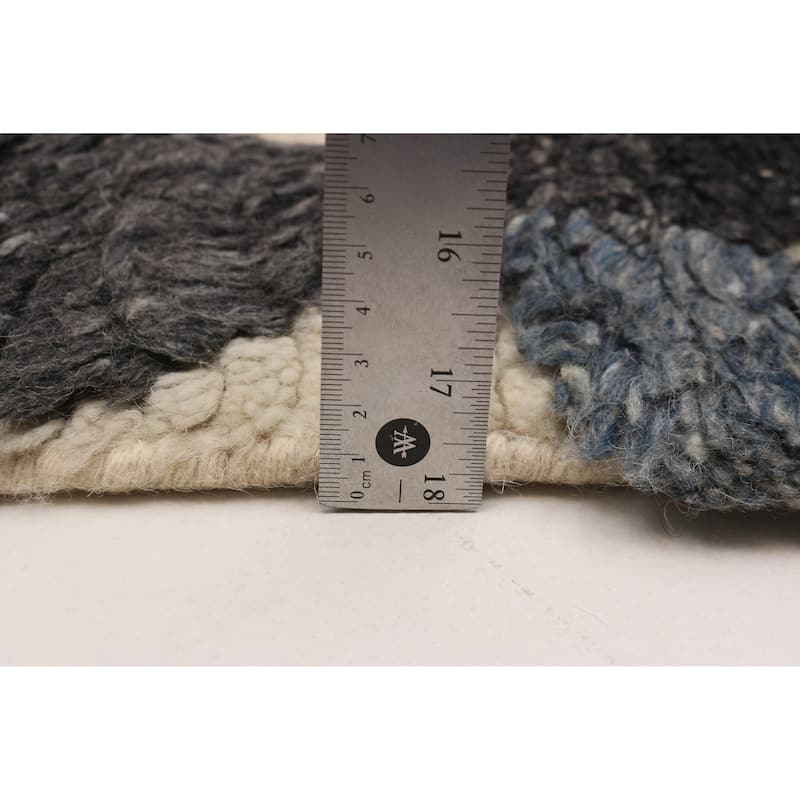ECARPETGALLERY Hand-knotted Tangier Grey Wool Rug - 5'0 x 7'11