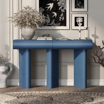 Space-Saving Hallway Table with Geometric Legs