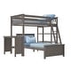 preview thumbnail 24 of 28, Max and Lily L Shaped Twin over Twin Bunk Bed with Bookcase and Desk