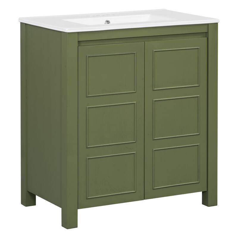 30'' Farmhouse Bathroom Vanity with Ceramic Sink
