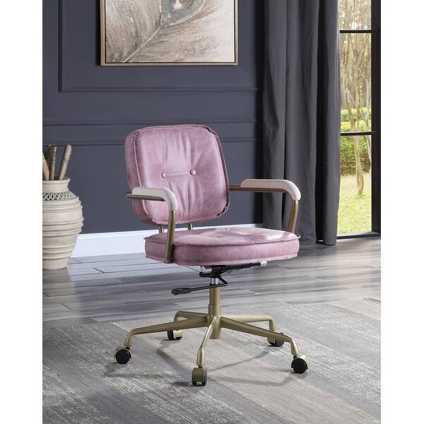Pink leather swivel chair clearance