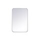 preview thumbnail 73 of 88, Ezra Soft Corner Metal Rectangular Mirror 20" x 30" - White