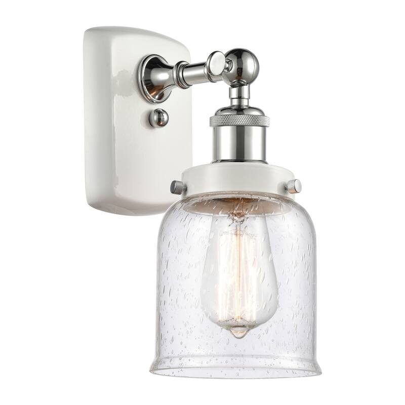 Innovations Lighting Ballston Urban Bell - 1 Light 5" Sconce - Seedy/White and Polished Chrome