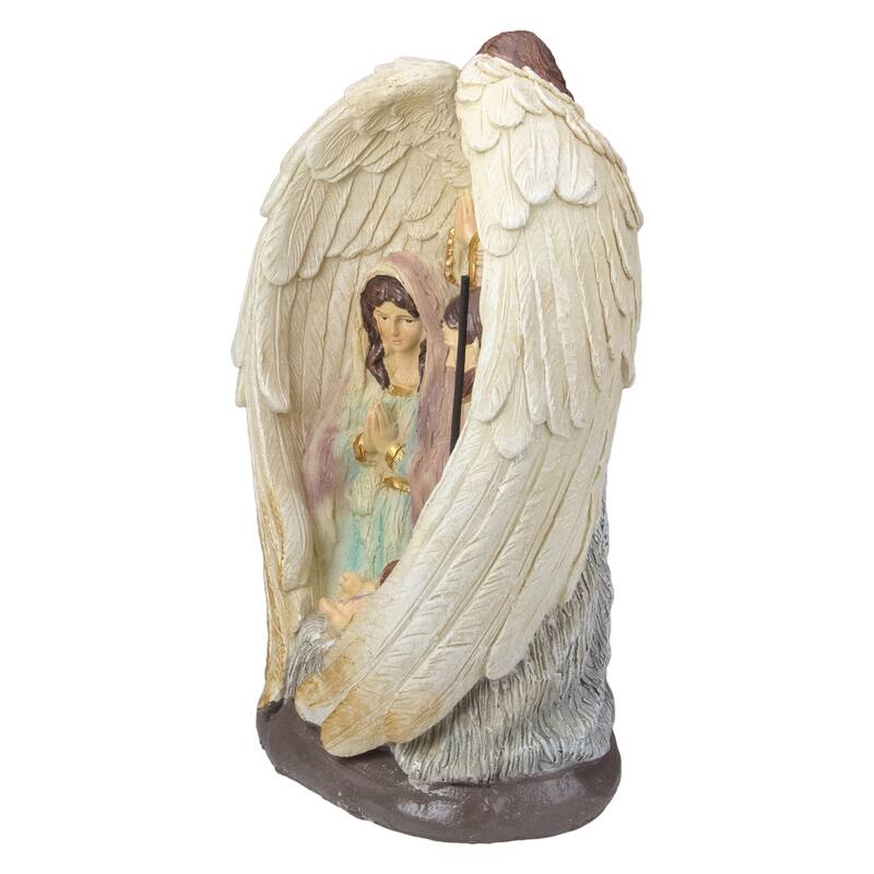 11.25" Holy Family and Angel Christmas Nativity Decoration