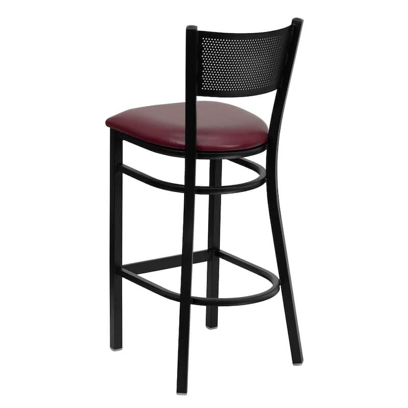 Grid Back Metal Restaurant Barstool - 19"W x 19.5"D x 42.25"H