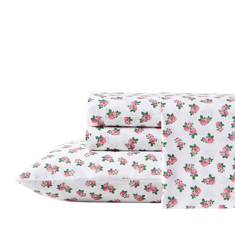 Betsey Johnson Printed Cotton Percale Cotton Sheet Sets - Queen - Teeny Tiny Roses