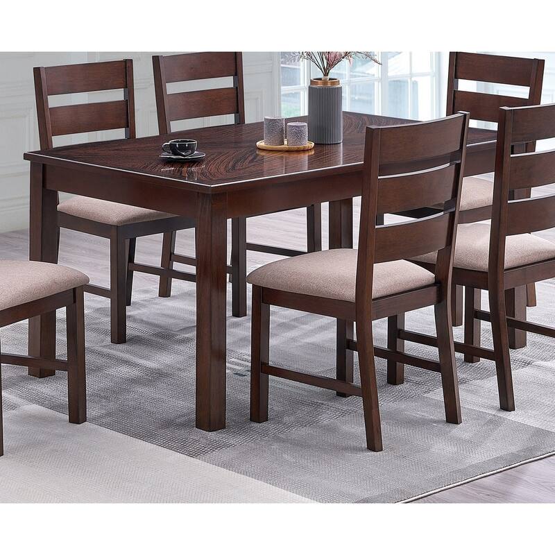 Contemporary Antique Cherry 1pc Dining Table Only Solid wood Rectangle Table Melamine Top Dining Room Furniture