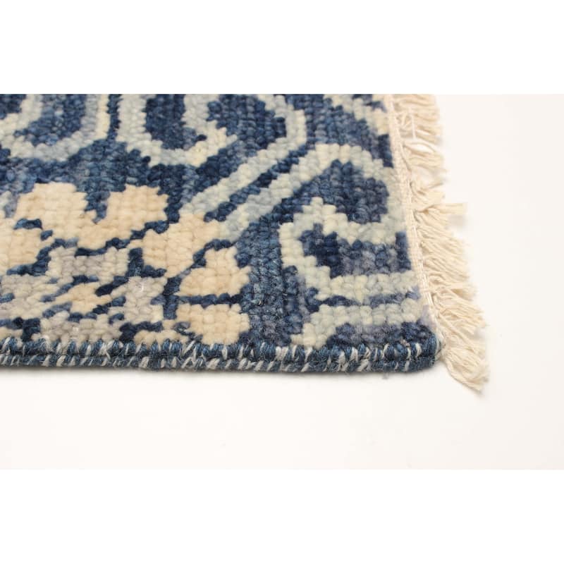 ECARPETGALLERY Hand-knotted Mystique Blue Wool Rug - 2'8 x 9'11