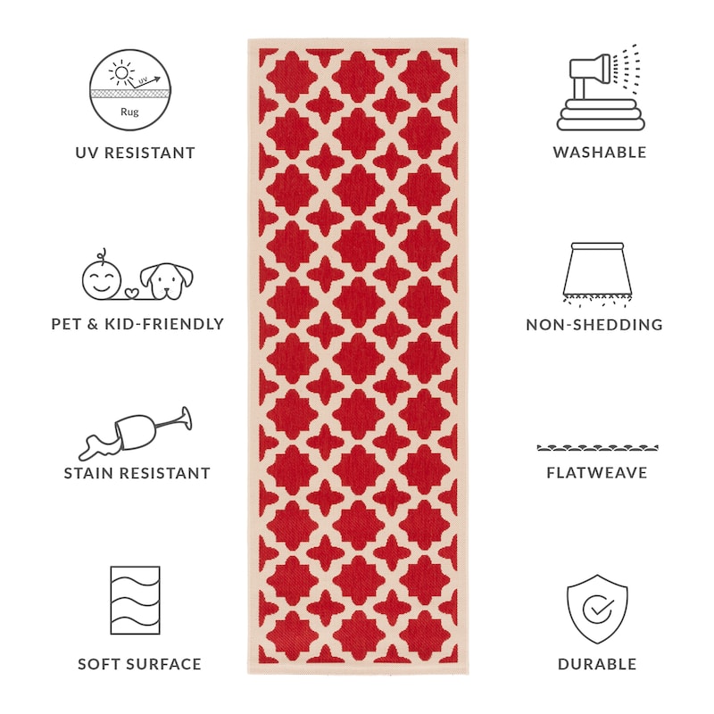 SAFAVIEH Courtyard Myrianne Indoor/ Outdoor Waterproof Patio Backyard Rug