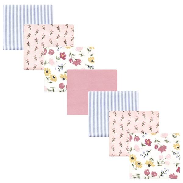 slide 1 of 1, Hudson Baby Infant Girl Cotton Rich Flannel Receiving Blankets Bundle, Soft Painted Floral, One Size One Size - Soft Painted Floral