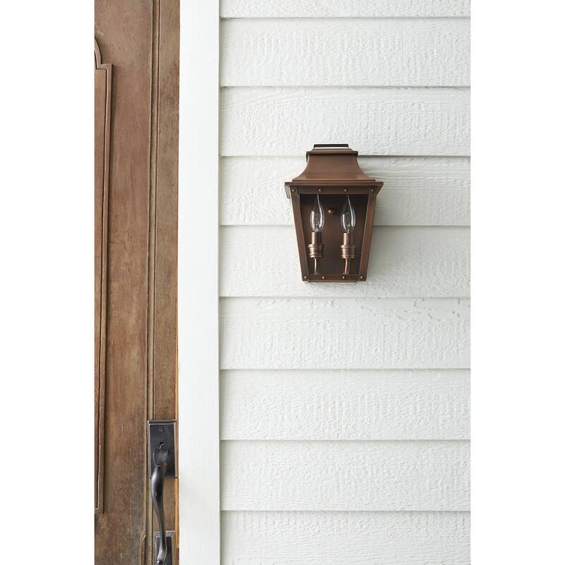 Coventry 2-light Copper Patina Outdoor Wall Mount