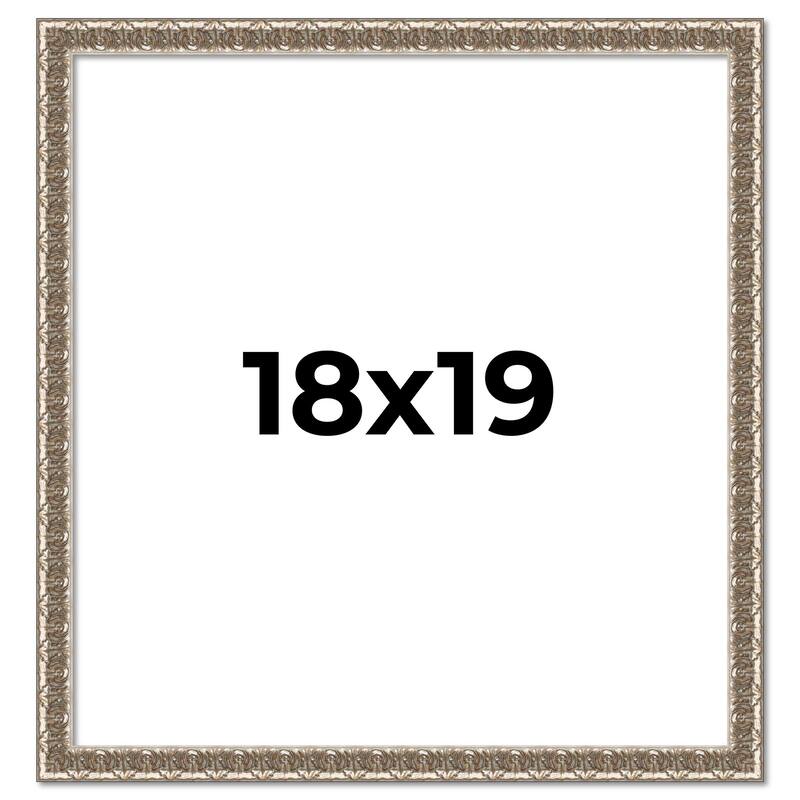 18x19 Frame Silver Versailles Ornate Solid Wood Picture Frame | 1 Inch