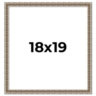 18x19 Frame Silver Versailles Ornate Solid Wood Picture Frame | 1 Inch