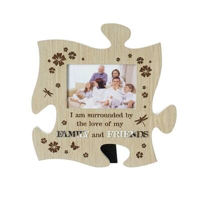 Puzzle Piece With Text -Family And Friends Photo Frame