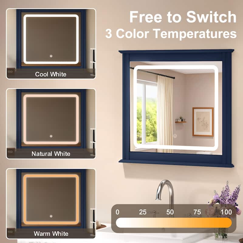 Smart LED Vanity Mirror with 3-Color Light