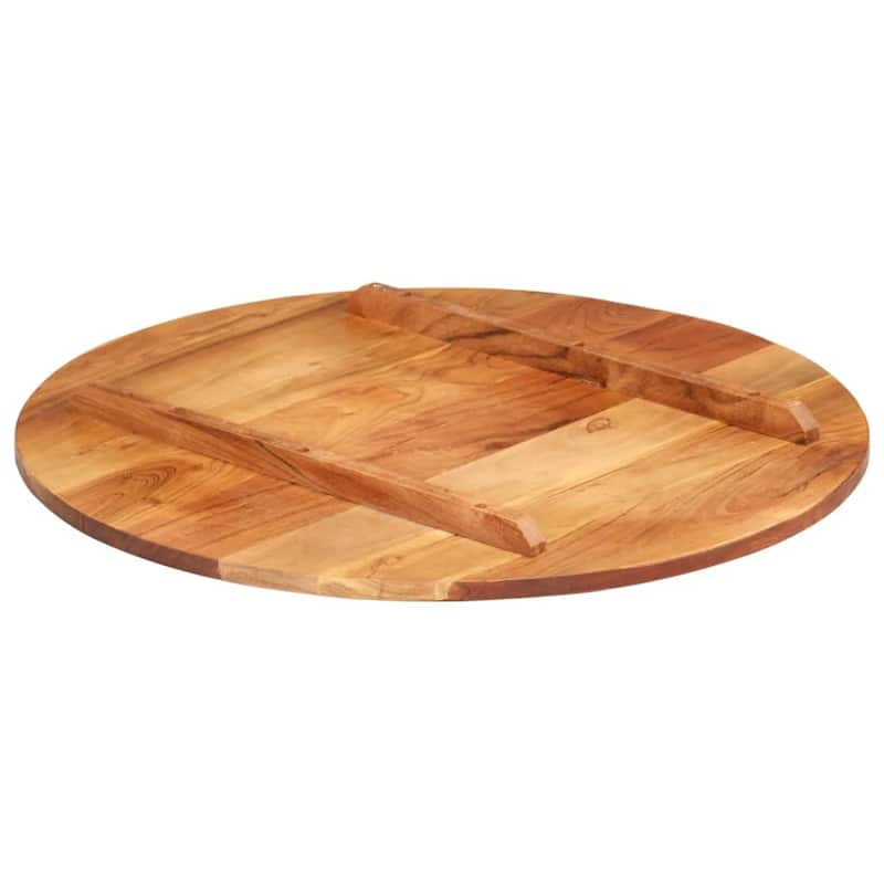vidaXL Table Top Multicolor Solid Acacia wood 23.6 in diameter Durable - 23.6 x 23.6 x 0.6 in