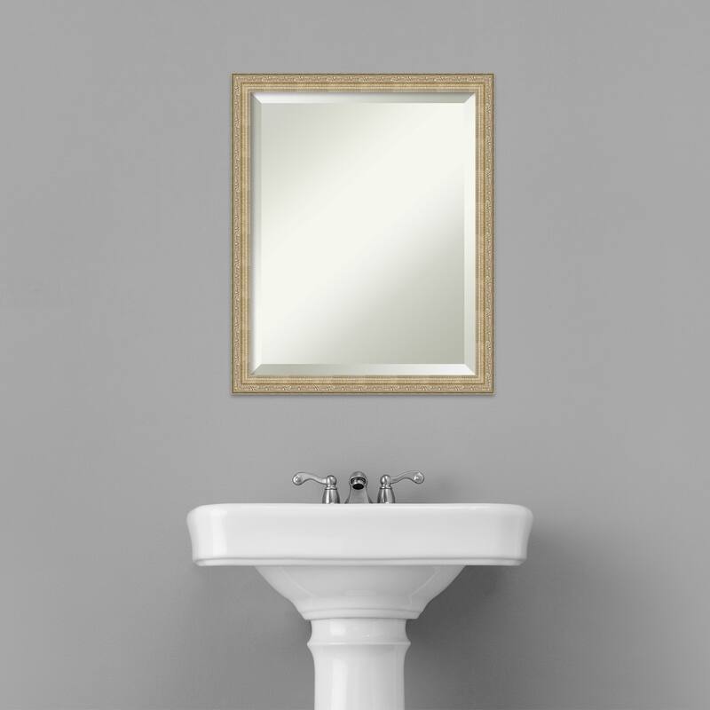 Beveled Bathroom Wall Mirror - Paris Champagne Frame - Paris Champagne