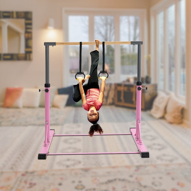 Pink Gymnastic Bar Set Gymnastics Horizontal Bar for Kids Home Use Bed Bath Beyond 39554235