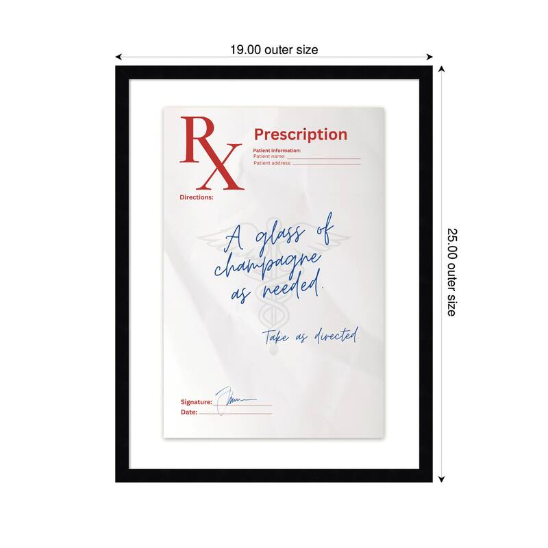 Kate and Laurel A Glass of Champagne Rx by Honey Island Studio Framed Wall Art Print