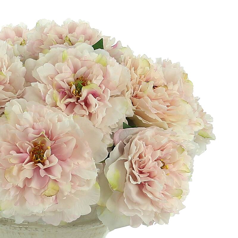 Peony Arrangement in Ceramic Vase - Pink, Cream