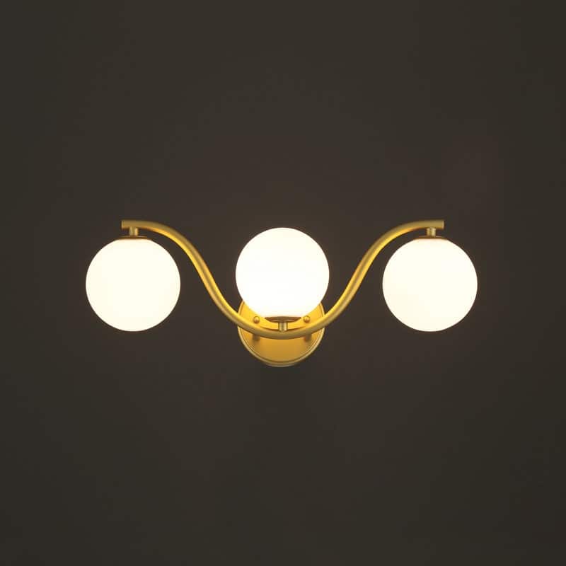 Acroma - 3 - Light Gold Seel Wavy Dimmable Vanity Light