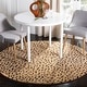 preview thumbnail 1 of 26, SAFAVIEH Soho Yamina Hand-tufted Wool Leopard Area Rug 4' x 4' Round - Beige/Brown