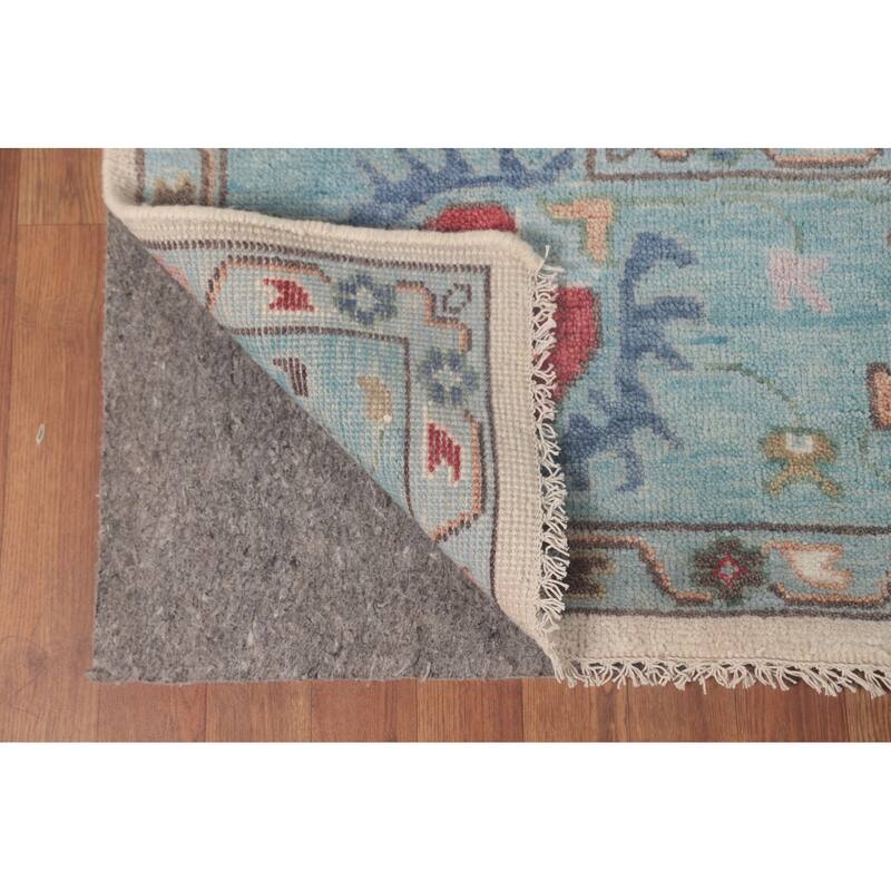 Floral Oushak Area Rug Hand-Knotted Wool Carpet - 8'0"x 9'8"