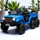 preview thumbnail 8 of 19, 12V 4x4 Kids Ride-On Truck with Remote Control, Back Trailer, Spring Suspension, LED Lights, Horn Light Blue