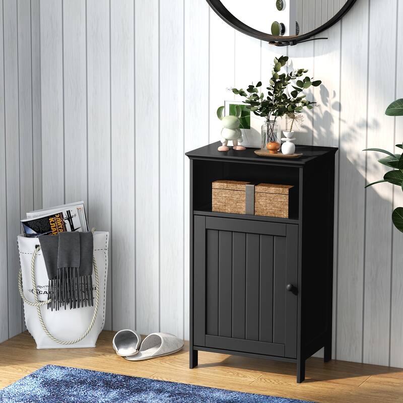 Bathroom Freestanding Adjustable Shelf Floor Storage Cabinet