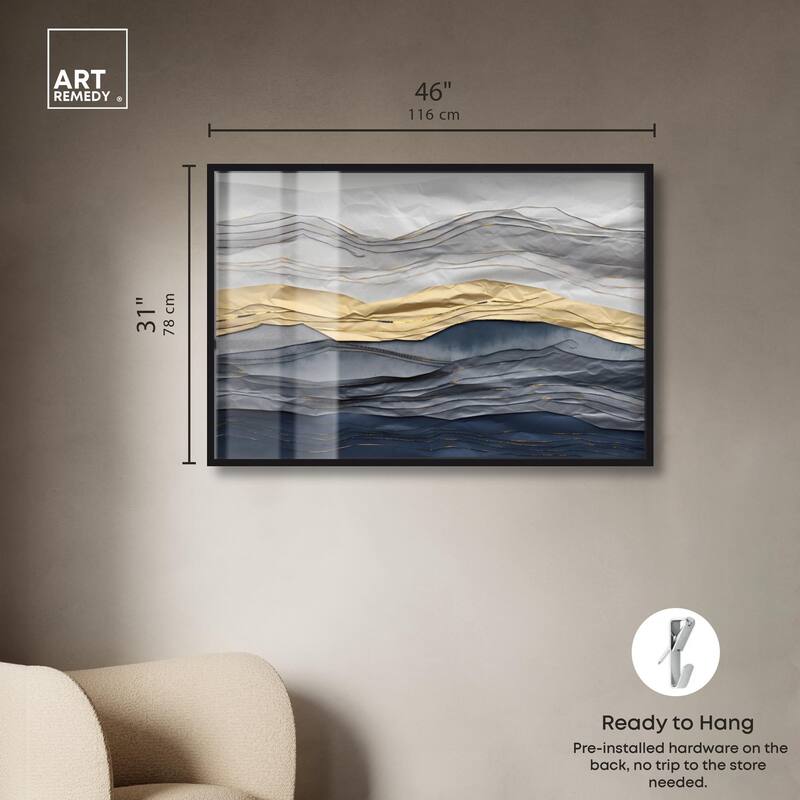 Flowing Golden Tide Shadowbox by Art Remedy