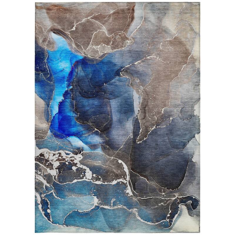 Dava Artistic Abstract Weather Resistant Current & Stylish Outdoor Rug