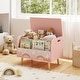 preview thumbnail 3 of 18, Costway Kids Wooden Toy Box with Front Bookshelf 4 Solid Wood Legs - See Details