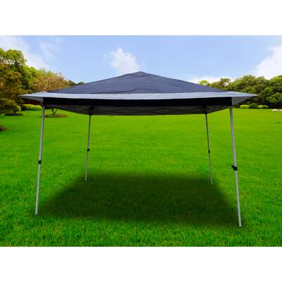 12' x 12' Pop-Up Gazebo with Sturdy Steel Frame, Retractable Square Waterproof Awning for Flower Beds and Lawns