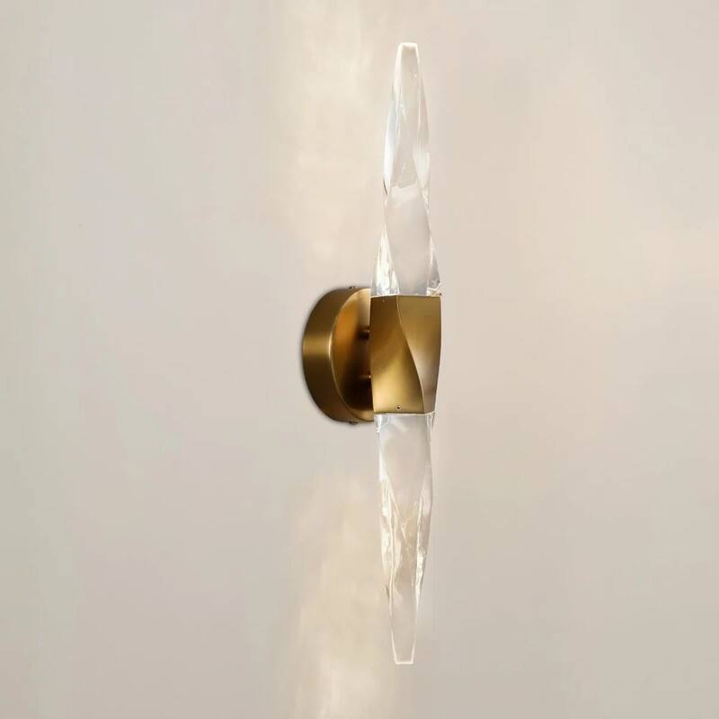 KAYLA 20.8" Black Crystal Wall Sconce