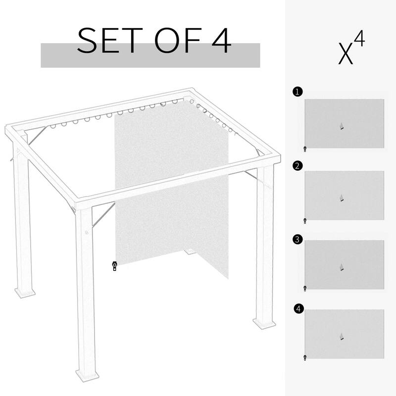 Outsunny 9.84' x 11.8' Gazebo Sidewall Set with Hooks/C-Rings