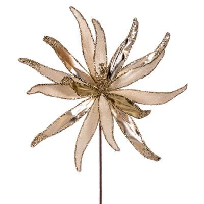 Vickerman 24" Champagne Metallic and Frosted Glitter Papyrus, 2 per bag.