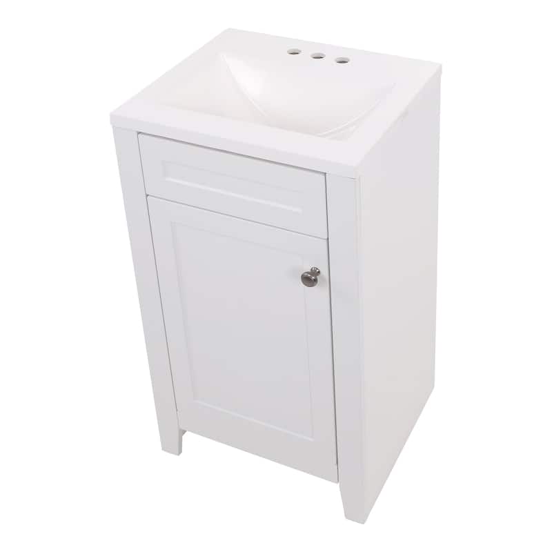 Spring Mill Cabinets Wyre 18" 1-Door Bathroom Vanity With White Sink Top