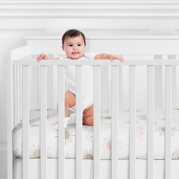 White and gold on sale crib sheet