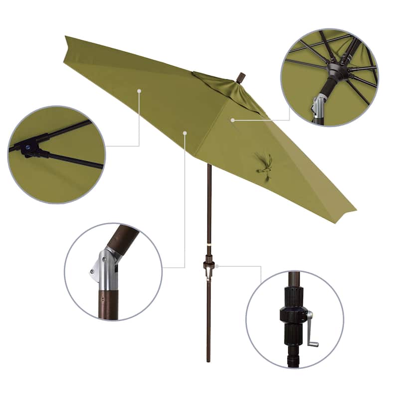 Okaloosa 9' Rd.Crank Lift Tilting, Aluminum Pole Fiberglass Rib Patio Umbrella Sunbrella Fabric by Havenside Home