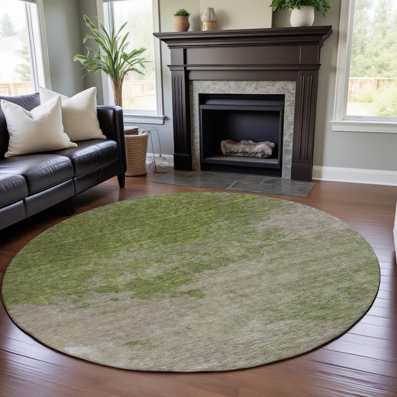 Premium Washable Super Soft Chic Modern Mayfield Rug - Olive - 8' x 8'