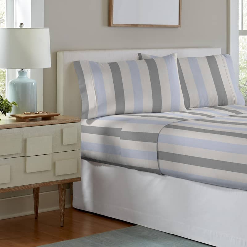 Pointehaven Superior Weight Cotton Deep Pocket Flannel Bed Sheet Set