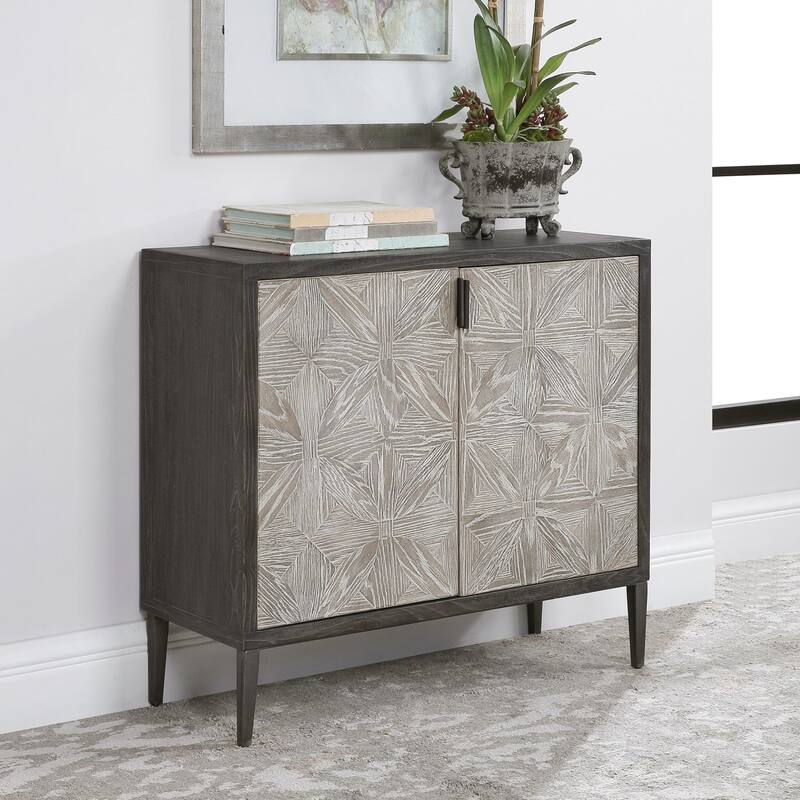 Uttermost Laurentia 37" Wide 2 Shelf Lodge Style Accent Cabinet with