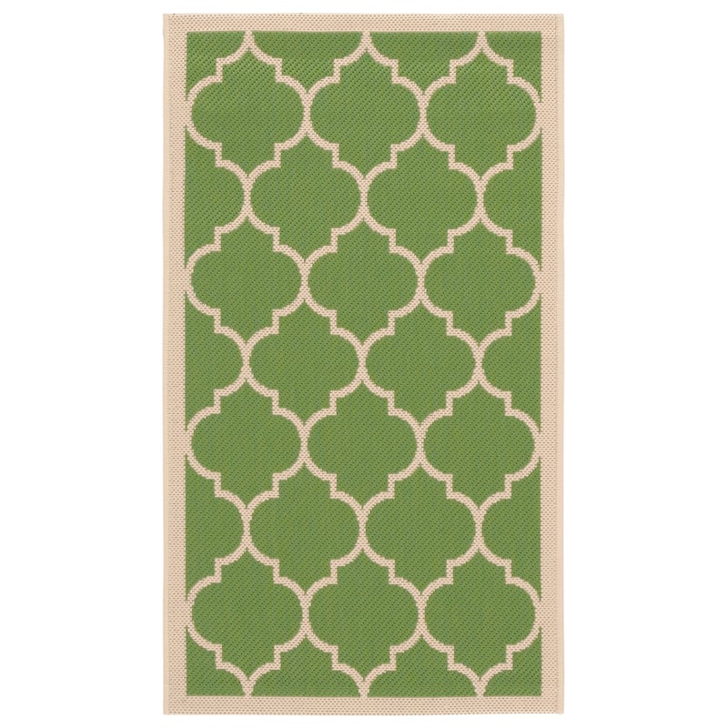 SAFAVIEH Courtyard Sibel Indoor /Outdoor Waterproof Patio Backyard Rug - 2' x 3'7" - Green/Beige
