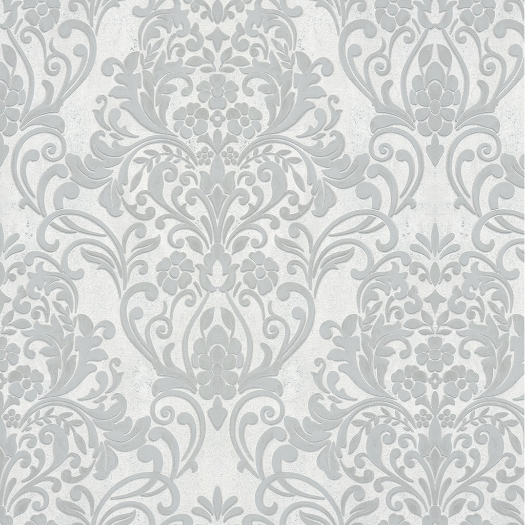 Advantage Anders Silver Damask Wallpaper