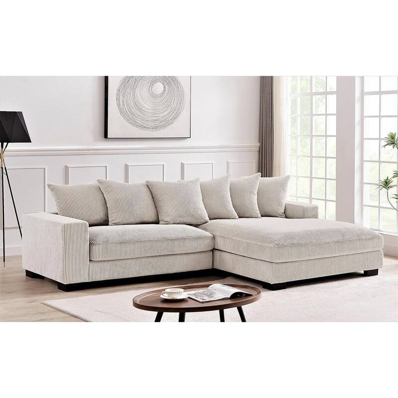 Payan 102.4 inch Wide Corduroy 2-Piece Sectional Sofa