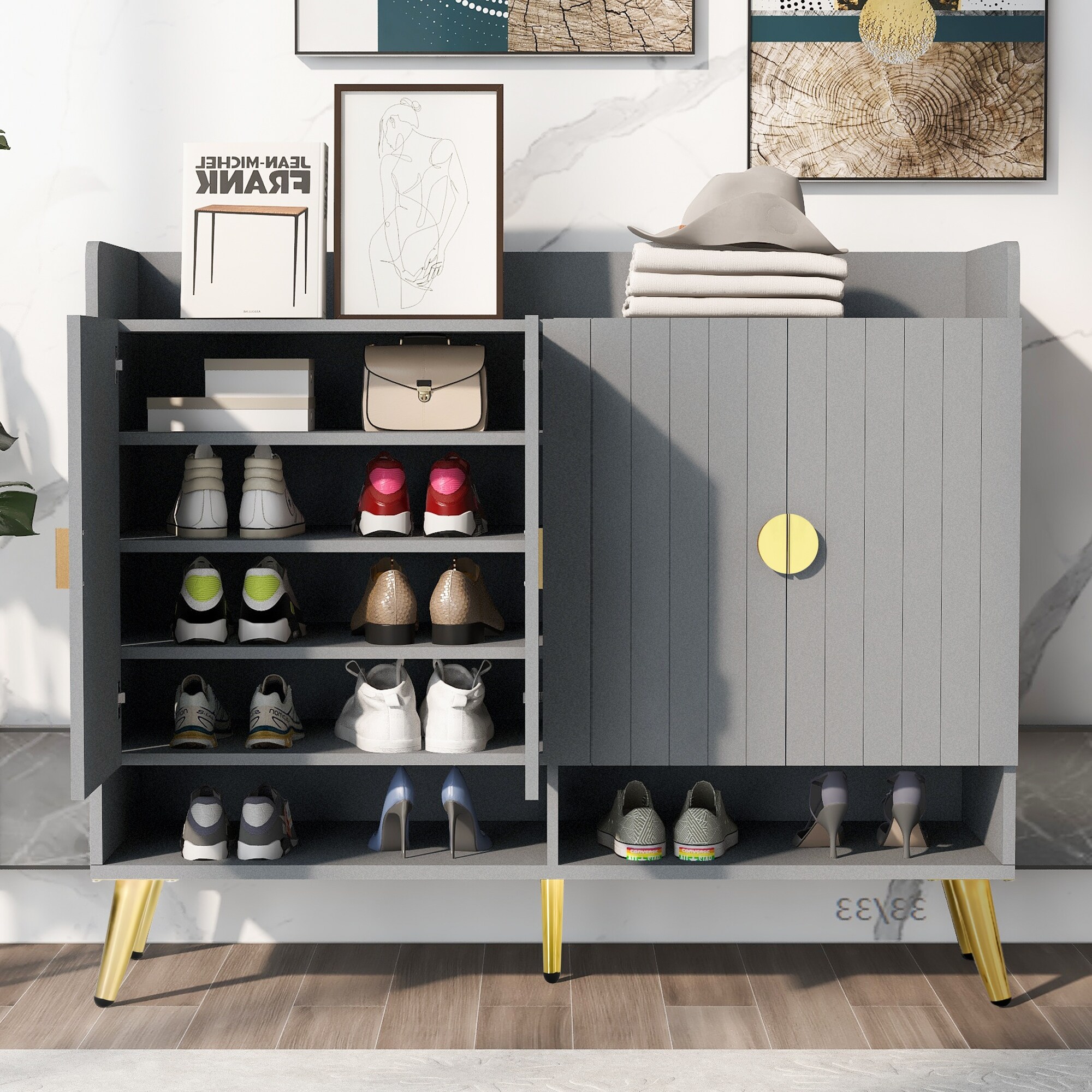 Charcoal shoe cabinet store